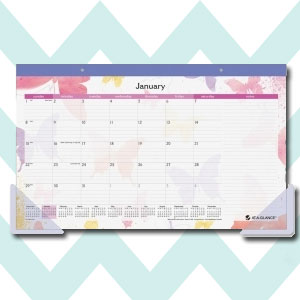 Day Runner Watercolors Compact Monthly Desk Pad