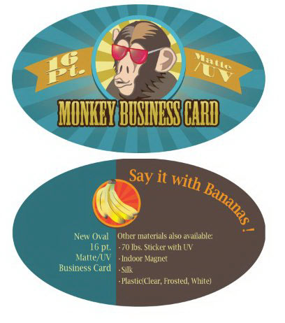 oval custom printed business card