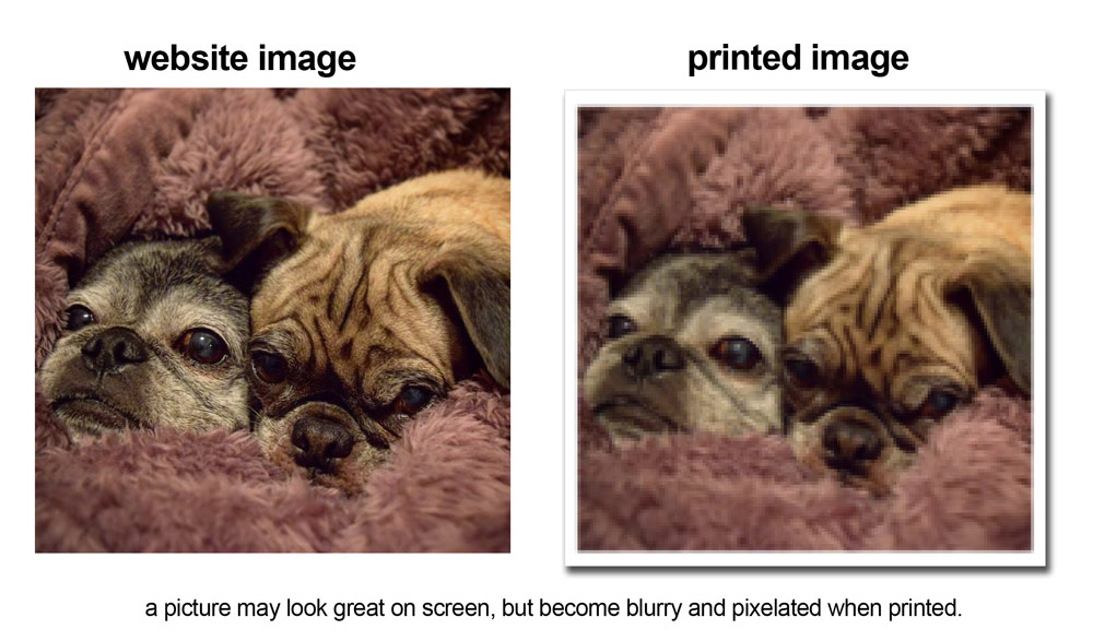web images will not work for printing custom promotional products